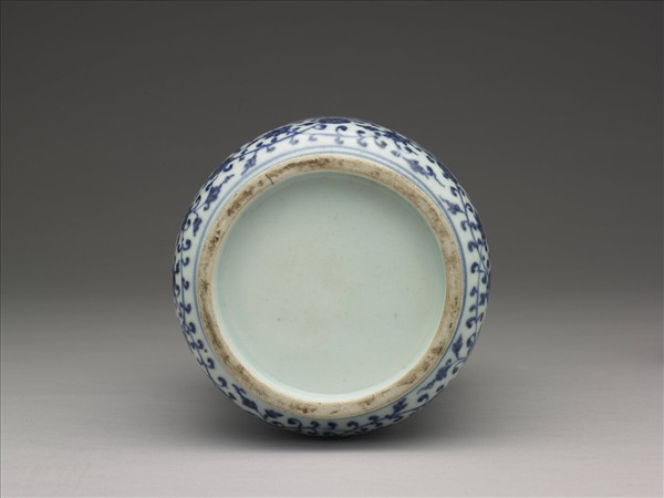 青花幾何紋壯罐