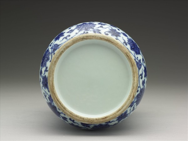 青花幾何紋壯罐