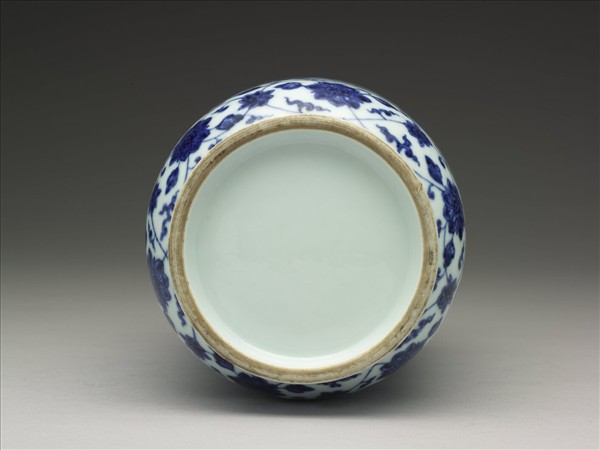 青花幾何紋壯罐