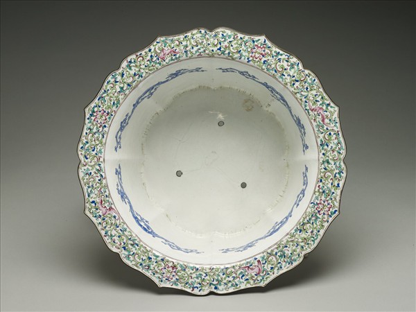 銅胎畫琺瑯仙人「福祿壽」花盆