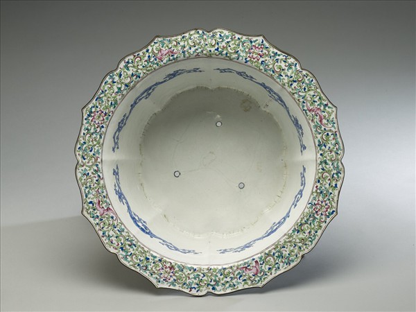 銅胎畫琺瑯仙人「福祿壽」花盆