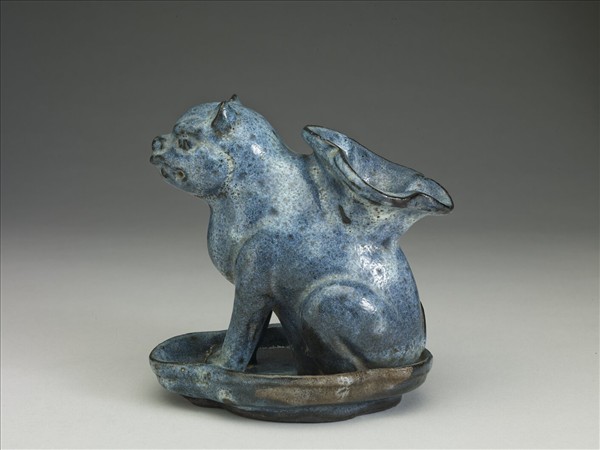 石灣窯 天藍釉犬形花盆