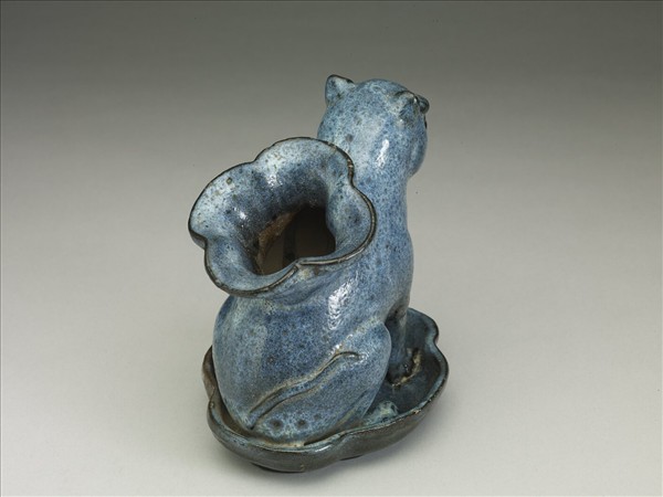 石灣窯 天藍釉犬形花盆
