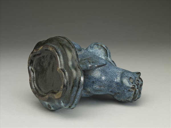 石灣窯 天藍釉犬形花盆