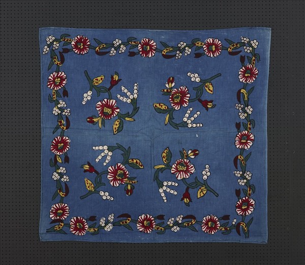 土耳其 藍地印花方巾