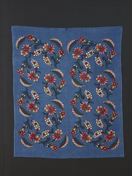 土耳其 藍地折枝花印染布