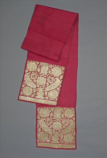 烏茲別克 紅地金屬線繡飾帶