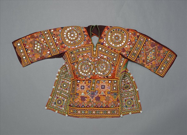 印度 紅地鏡繡衣