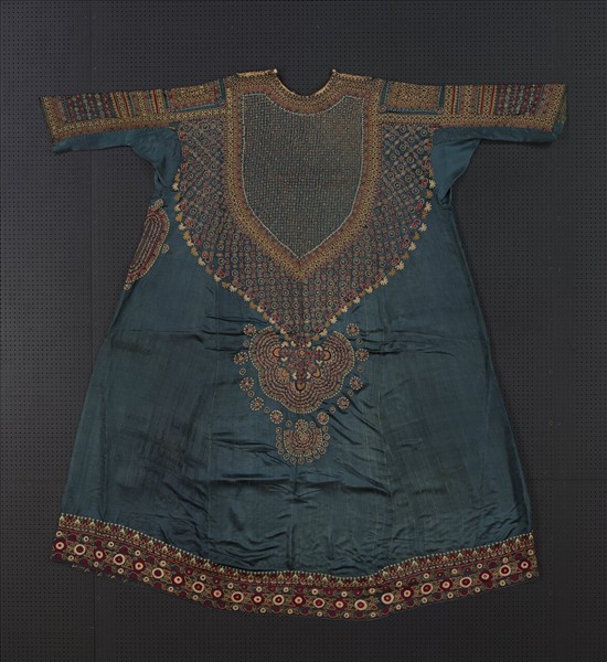 印度 深綠地刺繡長衣