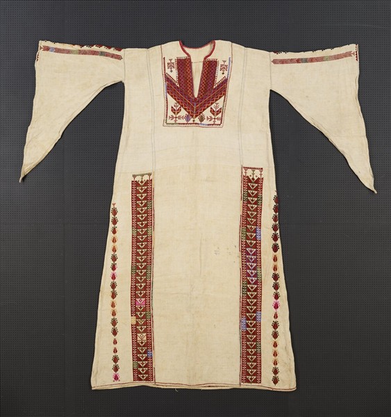 巴勒斯坦 白地刺繡長衫