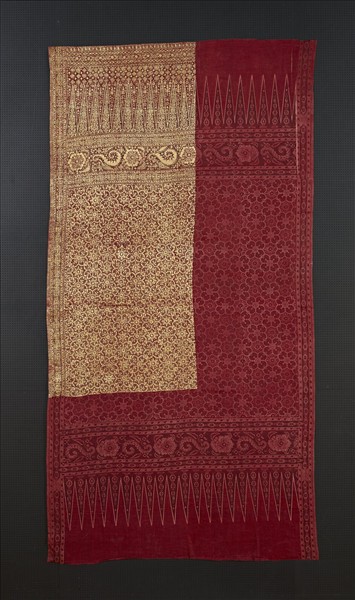 印尼 紅地印金儀式用裙布