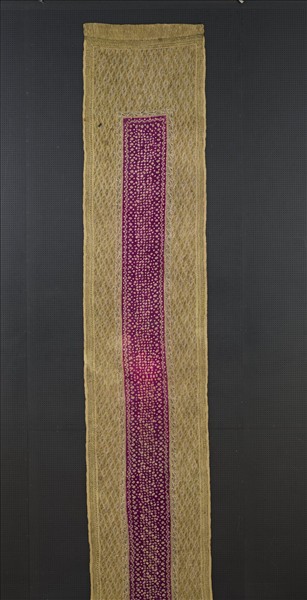 印尼 褐地紅紋綁染長巾