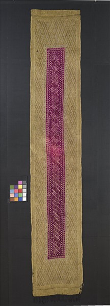 印尼 褐地紅紋綁染長巾