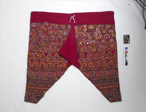 印度 多彩花紋鏡子刺繡長褲