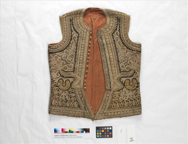 喀什米爾 金線刺繡背心