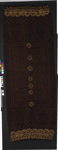 印度 紅地紮染刺繡頭巾