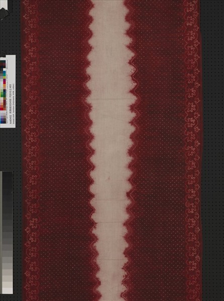 印尼 紅地白色長菱紋紮染裹胸布