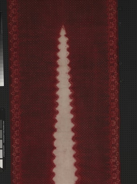 印尼 紅地白色長菱紋紮染裹胸布