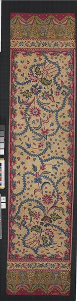 印尼 淺褐地花葉紋蠟染肩布