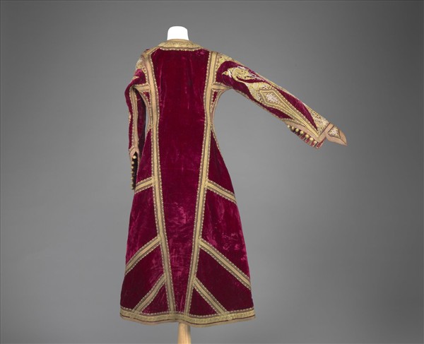 土耳其 紅地絲絨刺繡外袍