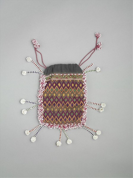 阿富汗 多彩綴貝幾何刺繡袋