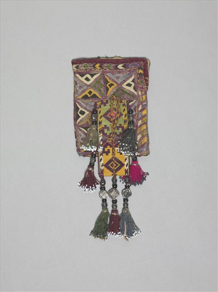 烏茲別克 多彩幾何卡哈爾達刺繡袋