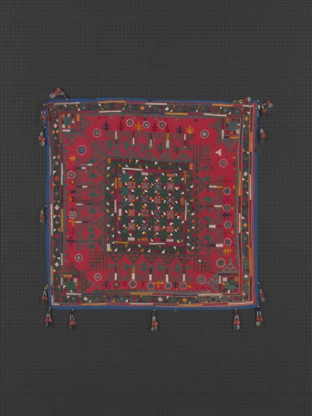 巴基斯坦 綴飾鏡繡方巾