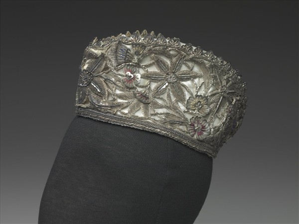 印度 金屬線繡船形帽