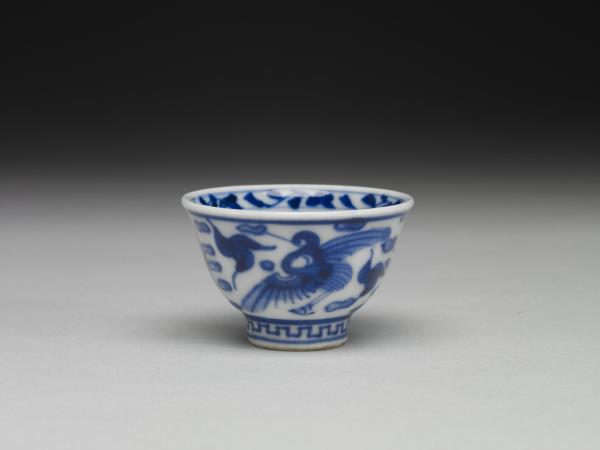 日本 明治時代 煎茶提籃茶器組-青花杯