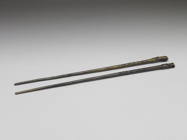 日本 明治時代 煎茶提籃茶器組-銅炭箸