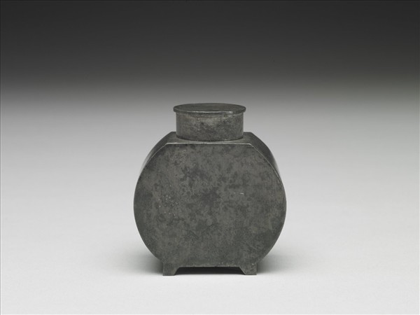 清晚期 煎茶提籃茶器組 錫製茶葉罐