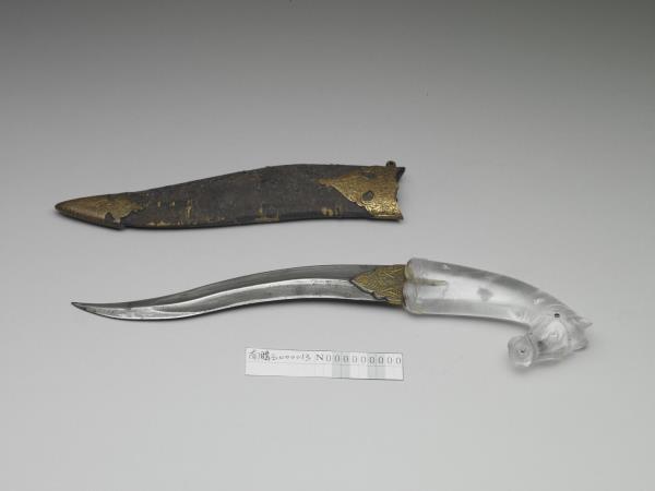 印度 蒙兀兒王朝 水晶馬首柄短劍