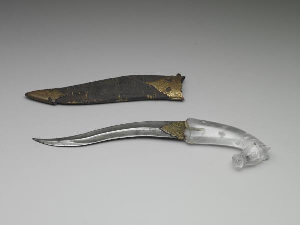 印度 蒙兀兒王朝 水晶馬首柄短劍