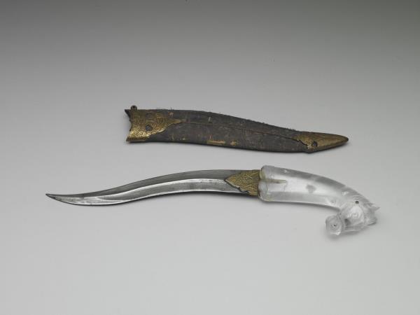 印度 蒙兀兒王朝 水晶馬首柄短劍