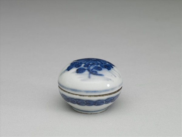 清晚期 煎茶提籃茶器組 青花香合