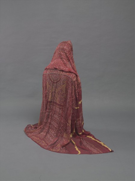 印度 紅地紮染頭巾