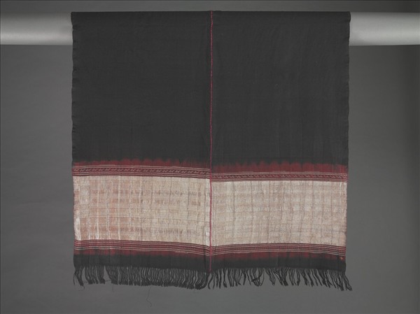 印度 紅地紮染刺繡頭巾