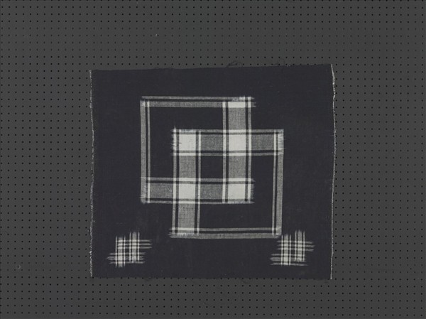 日本 藍染幾何紋絣織