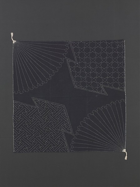 日本 幾何刺繡包布