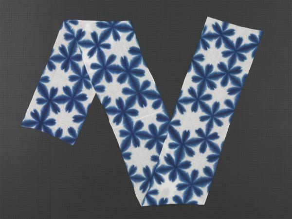 日本 白地雪花紋夾染布