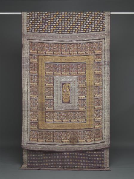 印度 草履蟲紋首面織錦紗麗