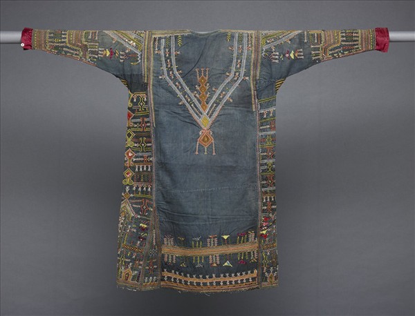 葉門 藍地多彩刺繡長衫