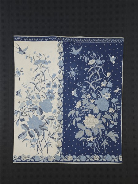 印尼 藍地花卉蠟染筒裙