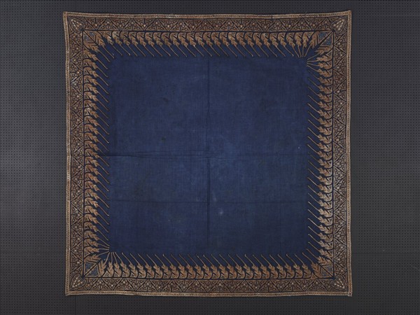 印尼 藍地火焰紋蠟染頭巾