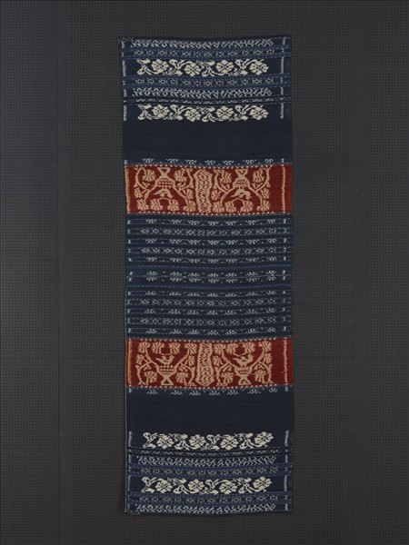 印尼 藍地花卉紋伊卡筒裙