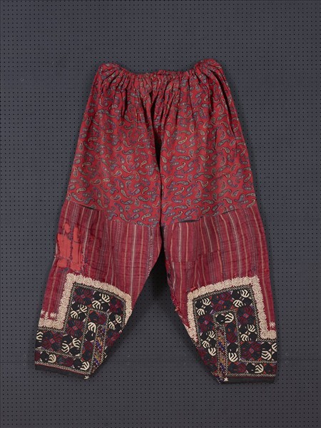 烏茲別克 紅地刺繡褲
