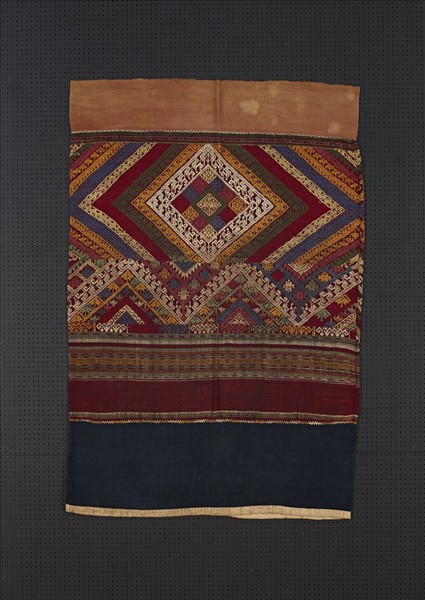 寮國 七彩菱紋織錦筒裙