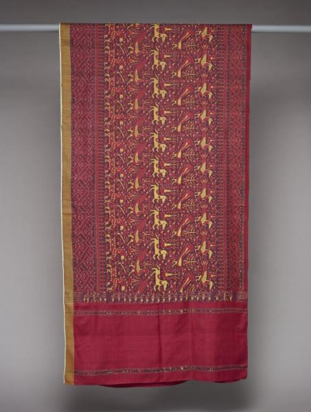 柬埔寨 幾何動物紋伊卡裙布