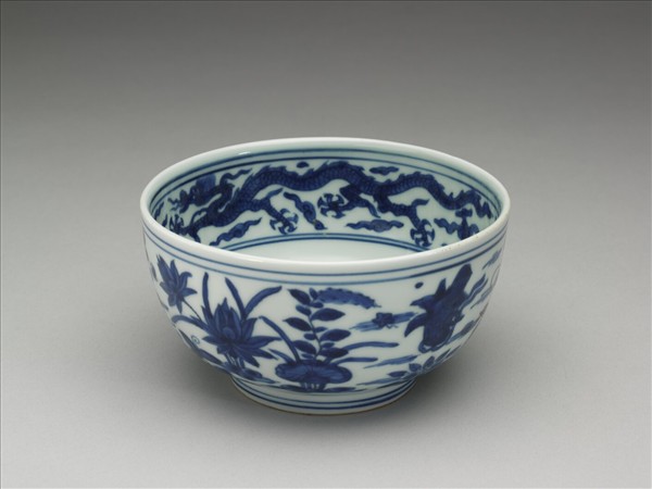 青花蓮塘鴛鴦碗