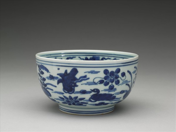 青花蓮塘鴛鴦碗